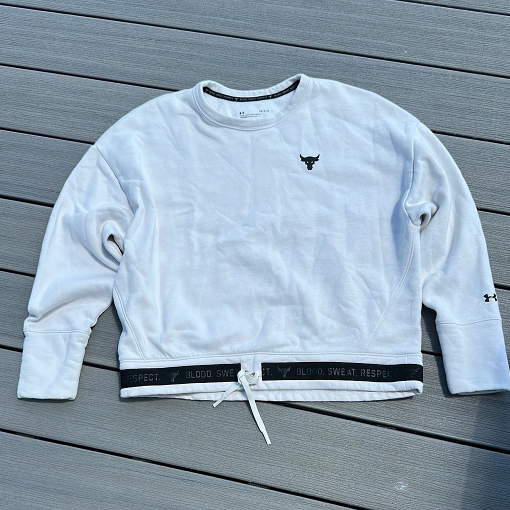 Under Armour Off White Sweatshirt with Black Details